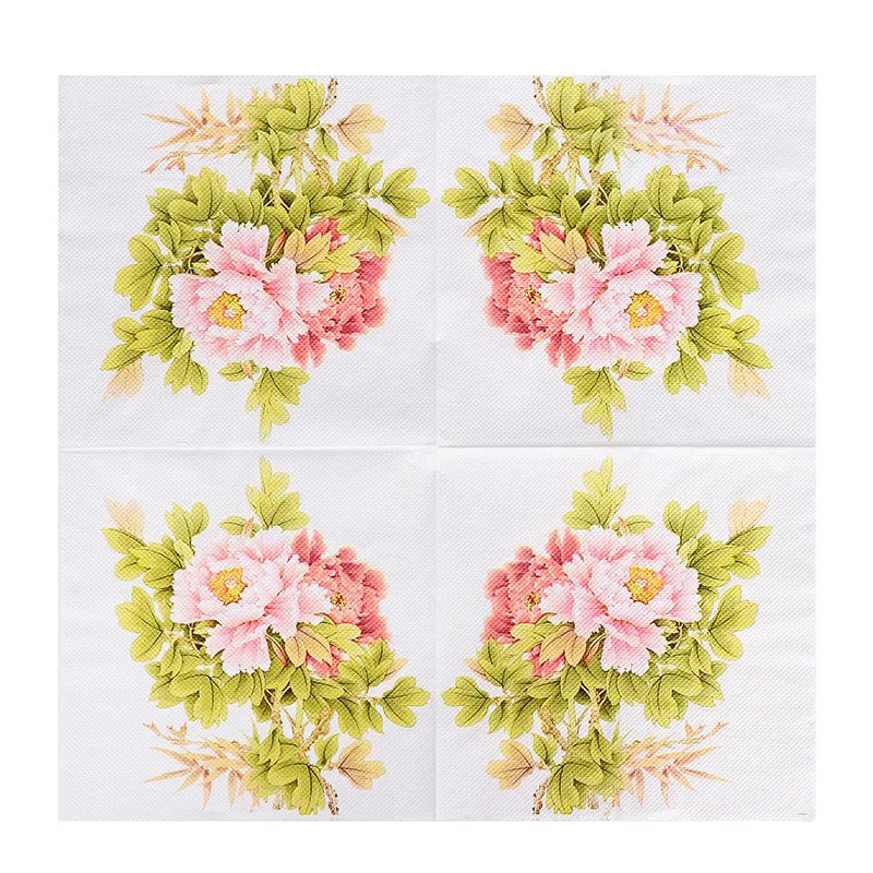 Colourful Napkins Printed Square Paper Napkins Restaurant Floral Facial Tissue Hotel Wedding Table Setting Pure Wood Pulp Paper