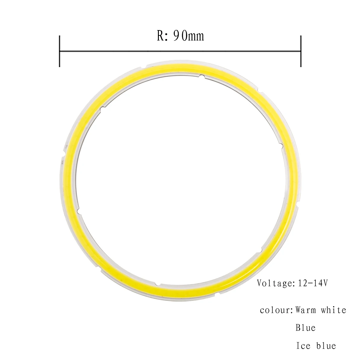 Description Picture 5 of item12V DC COB LED Round Ring Chip 2.5W-12W 25mm-110mm Angel Eye Light Source Warm Cool White Ice Blue Chip Module DIY LED Lamp