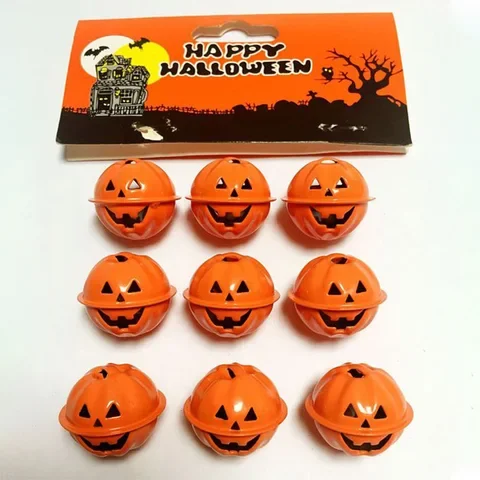 

6pcs Halloween Decoration Pumpkin Head Metal Bell As Party Children Funny Gift Or Hanging On Tree Decoration Supplies