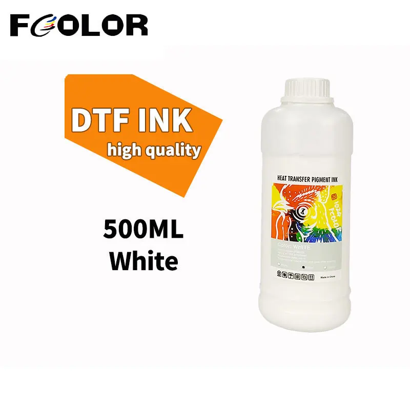 

Fcolor DTF Ink 500ML PG2003 Inkjet White Ink For Epson L805 Ll800 1390 4720 Printhead A3 A4 DTF Printer DTF Transfer Film Ink