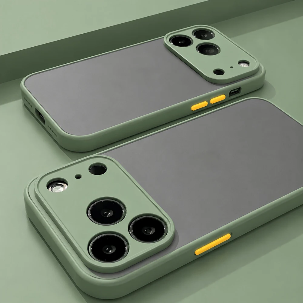 Translucent Armor Shockproof Silicone Bumper Phone Case with Matte Finish