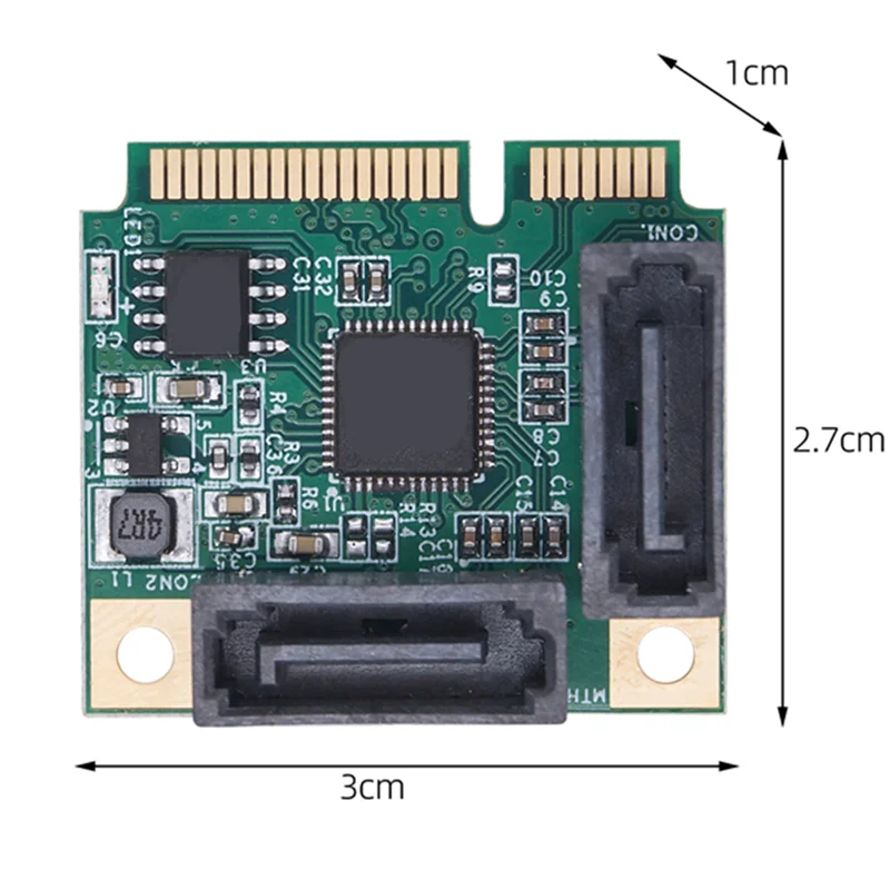 미니 PCI 익스프레스 컨트롤러 카드, 미니 PCI-E SATA 2 포트, SATA III 6G, SATA3.0, 미니 PCI 익스프레스 SSD 어댑터 카드