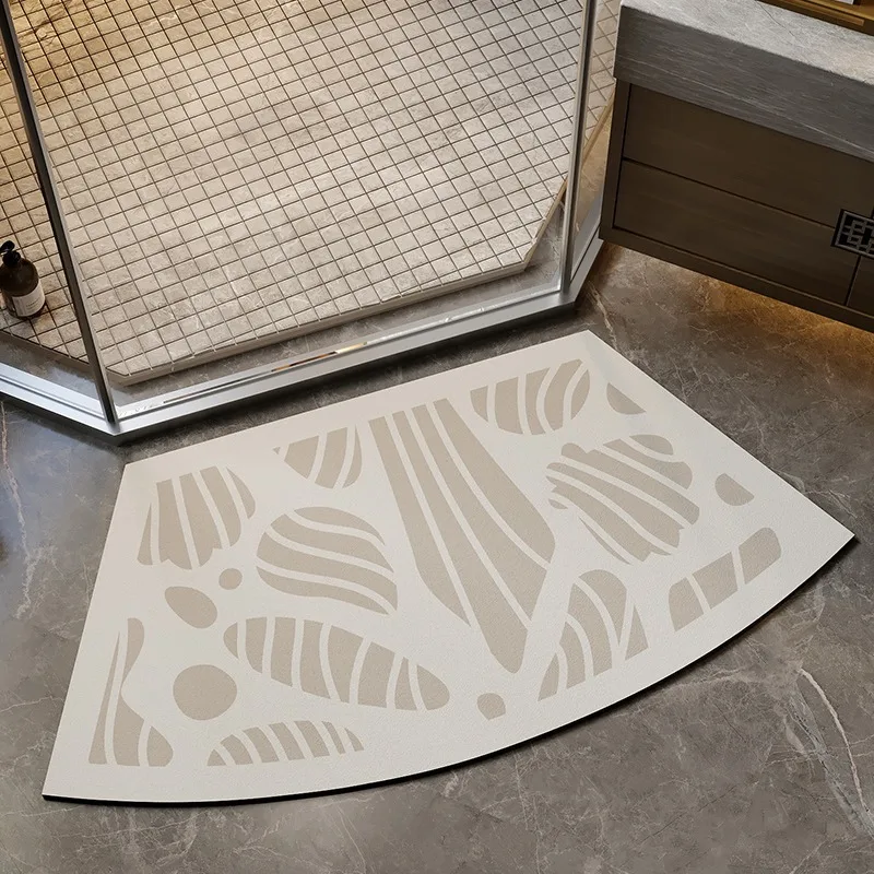 Bathroom Floor Mat Water-absorbing Non-slip Wash-free Carpet Irregular Line Texture Diatom Mud Shower Room Rugs Home Decor Mats 2