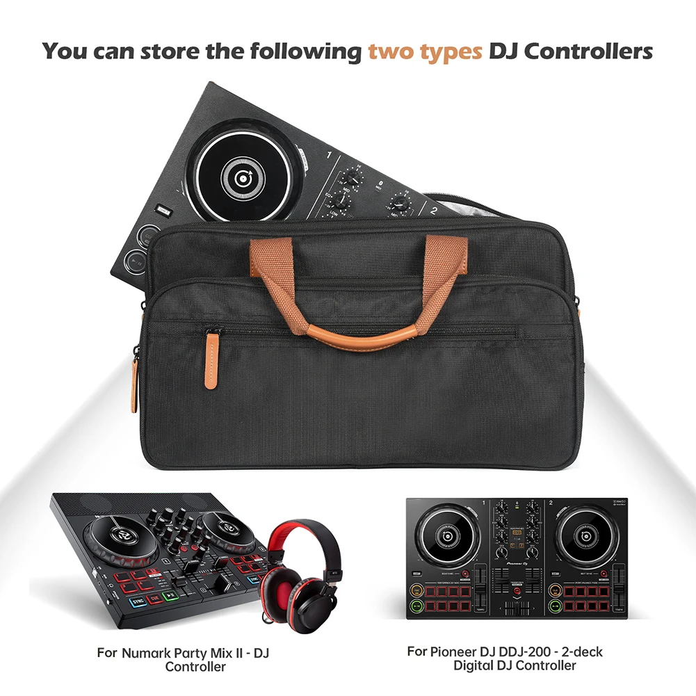 EVA DJ Turntables Protective Case Large Capacity Carrying Storage Bags with PU Handle for Numark Party Mix II/Pioneer DJ DDJ-200