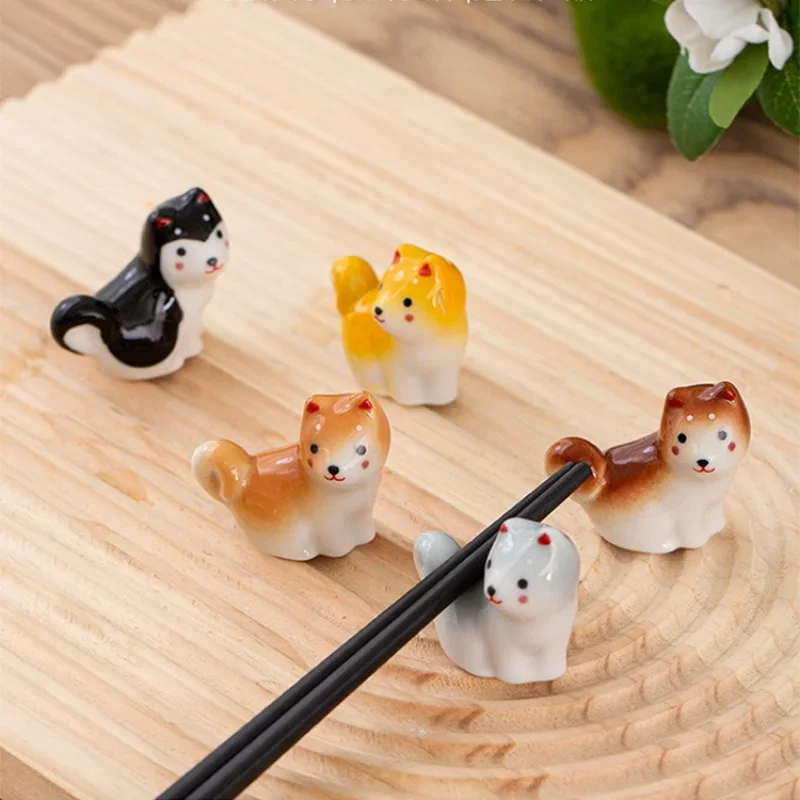 Topyond Porta Bacchette Per Gatti In Ceramica – Set Da 5 Pezzi, Ornamenti Giapponesi Per La Tavola, Posate E Penne