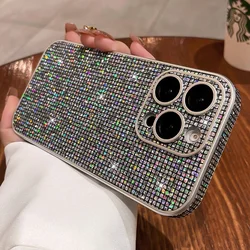 Bling Sparkling Diamond Rhinestones Phone Case with Camera Protection and Shockproof Bumper Cover - iPhone 12 Pro Max (Gray)