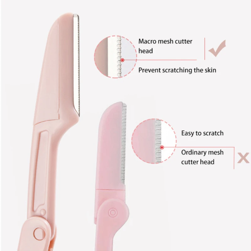 Safe Folding Ladies Face Shaver Eyebrow Trimmer Blade Anti-Scratch Razor Makeup Tools Eyebrow Trimmer Face Razor for Women eyebrow trimmer set,eyebrow trimmer,eyebrow razor set,hair shaver,eyebrow razor,facial hair remover,eyebrow trimmer blade,face shaver