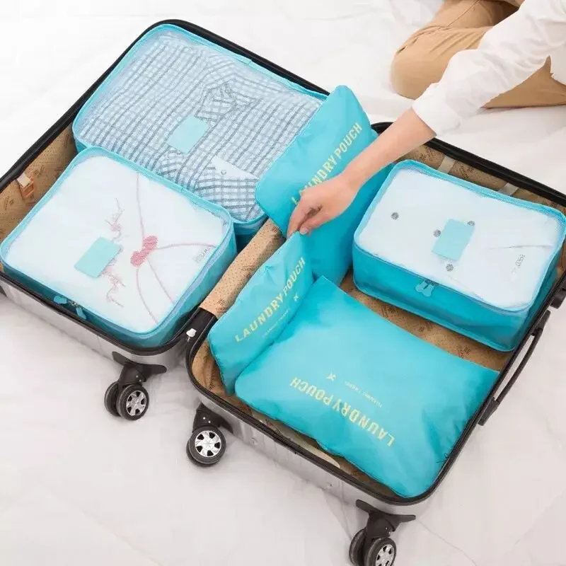 6 PCS Travel Storage Bag Multifunction Packing Cube Bag Travel Kit Set for Women Clothes Tidy Organizer Wardrobe Suitcase Pouch 3