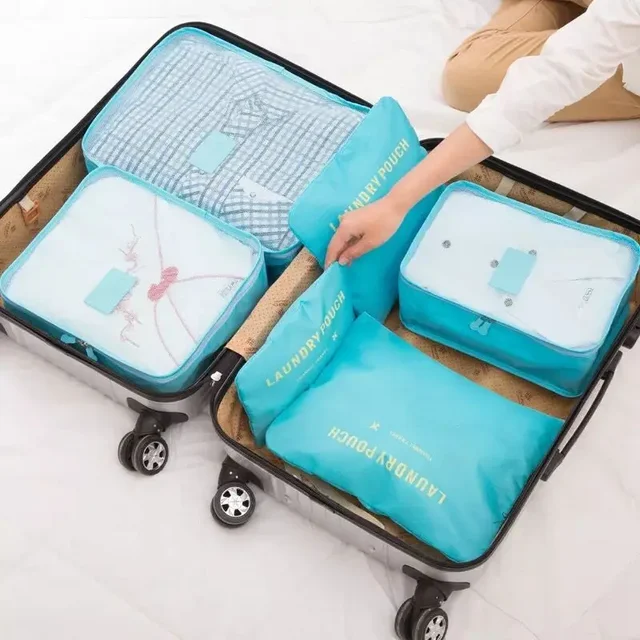 6 PCS Travel Storage Bag Multifunction Packing Cube Bag Travel Kit Set for Women Clothes Tidy Organizer Wardrobe Suitcase Pouch 3