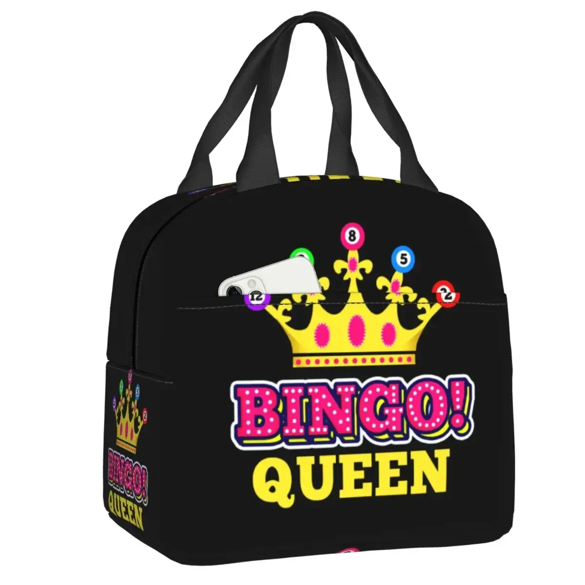 Bingo Queen Lunch Box Women Waterproof Thermal Cooler Food Insulated Lunch Bag Office Work Resuable Picnic Tote Bags Lunch Bag Bento Bag Cooler Bag