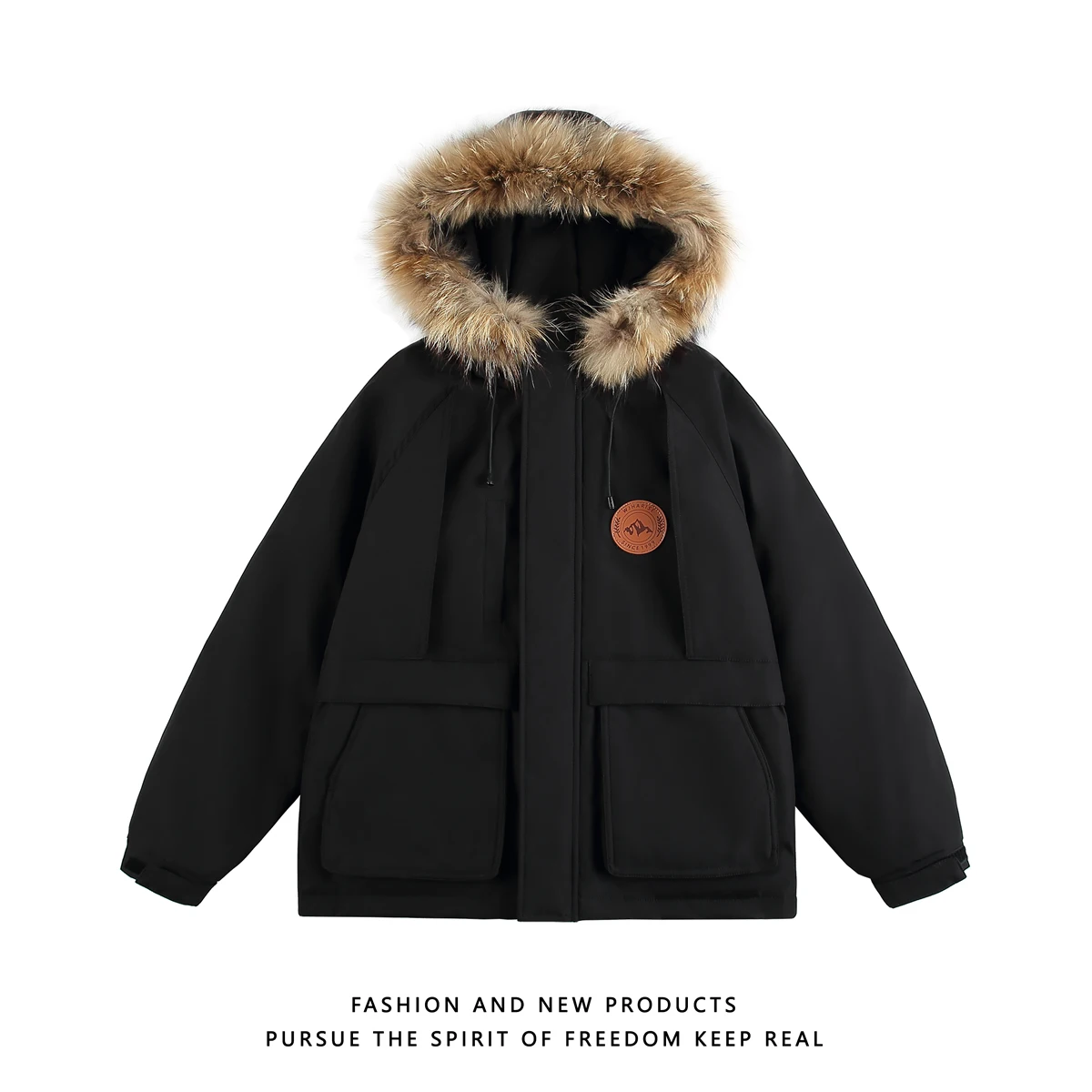 Fashion Big Fur Collar Workwear Parker Down Jacket Men's 2023 Winter New Trendy All-Matching Thickened Long Sleeve Men's Coat