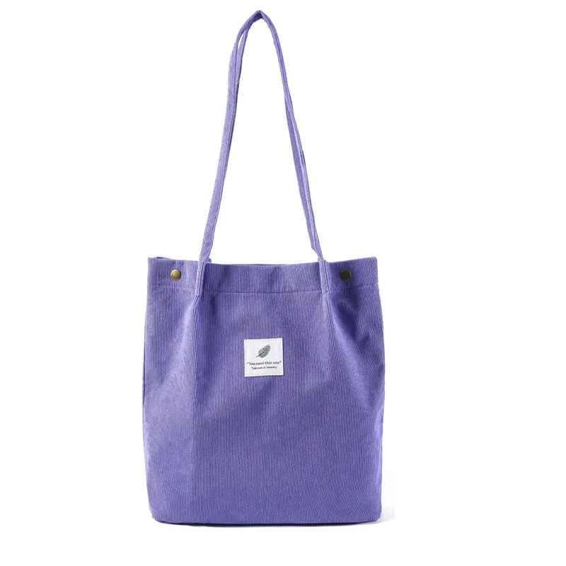 Women Corduroy Shopping Bag Female Canvas Cloth Shoulder Bag Environmental Storage Handbag Reusable Foldable Eco Grocery Totes 