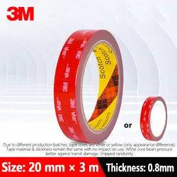High Strength Automotive Grade Waterproof Foam Tape - 3M Double Sided Adhesive (2cmX3m)
