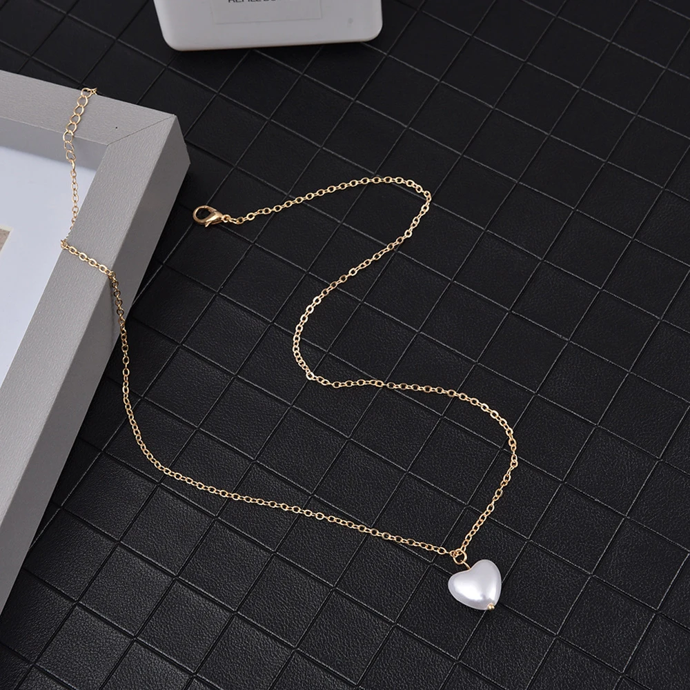 Women Two Layers Choker Necklace With Pearl Pendant