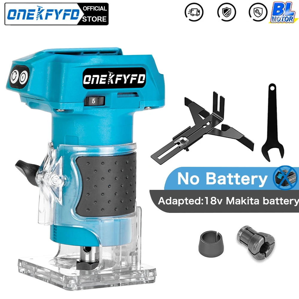 Brushless Electric Trimming Woodworking Milling Cutter Wireless Milling Engraving Slotting Machine wood router plunge router woodworking tools Makita 18V Battery