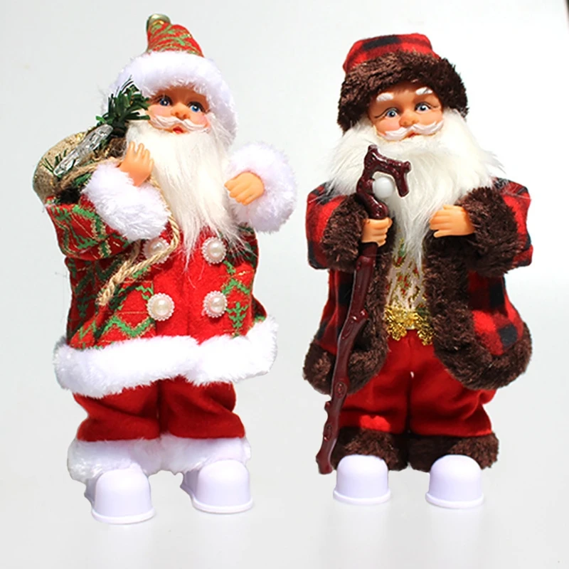 Electric Toy Santa LED Climbing Santa Tabletop Decors Luminous Toy
