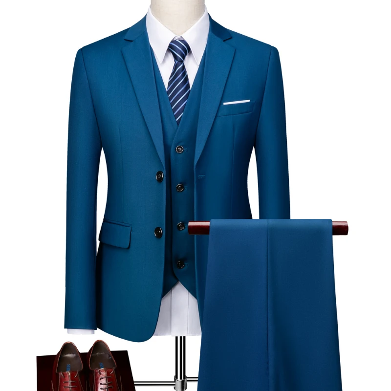 Traje De 3 Piezas Para Hombre YFFUSHI - Chaqueta, Pantalones, Chaleco Y Pajarita | Ajuste Slim, Para Bodas, Negocios