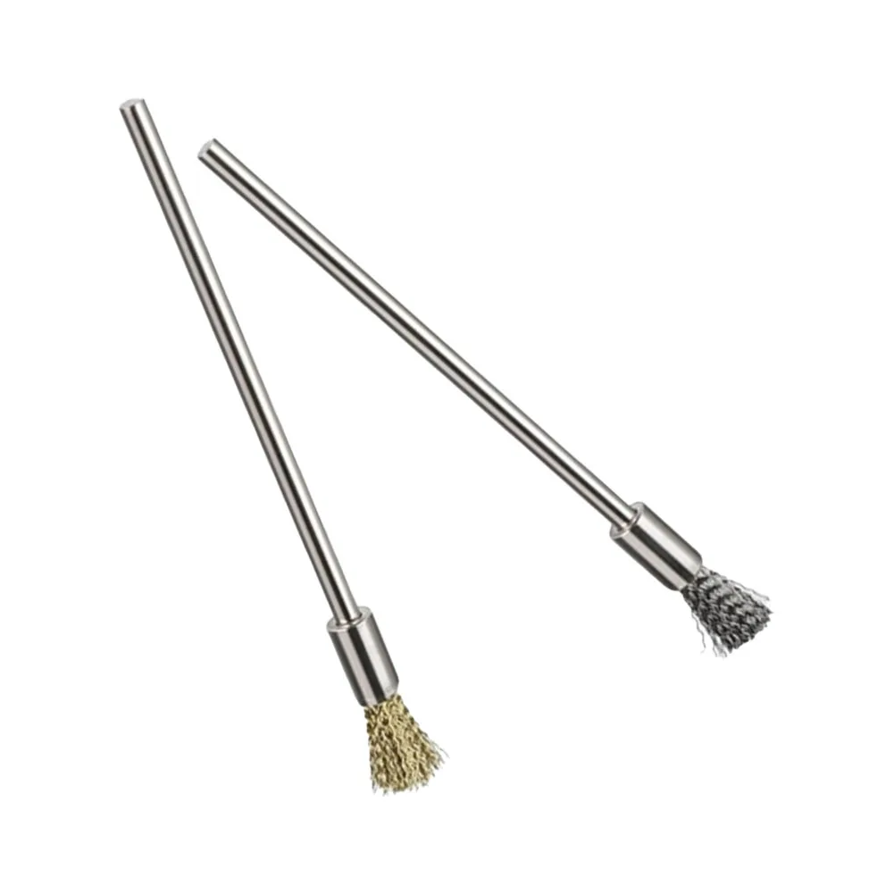 1set Brushes 3mm Shank For Cleaning Deburring Stainless Steel Mounted Abrasive Polishing Wire Wheel Pencil Brushes