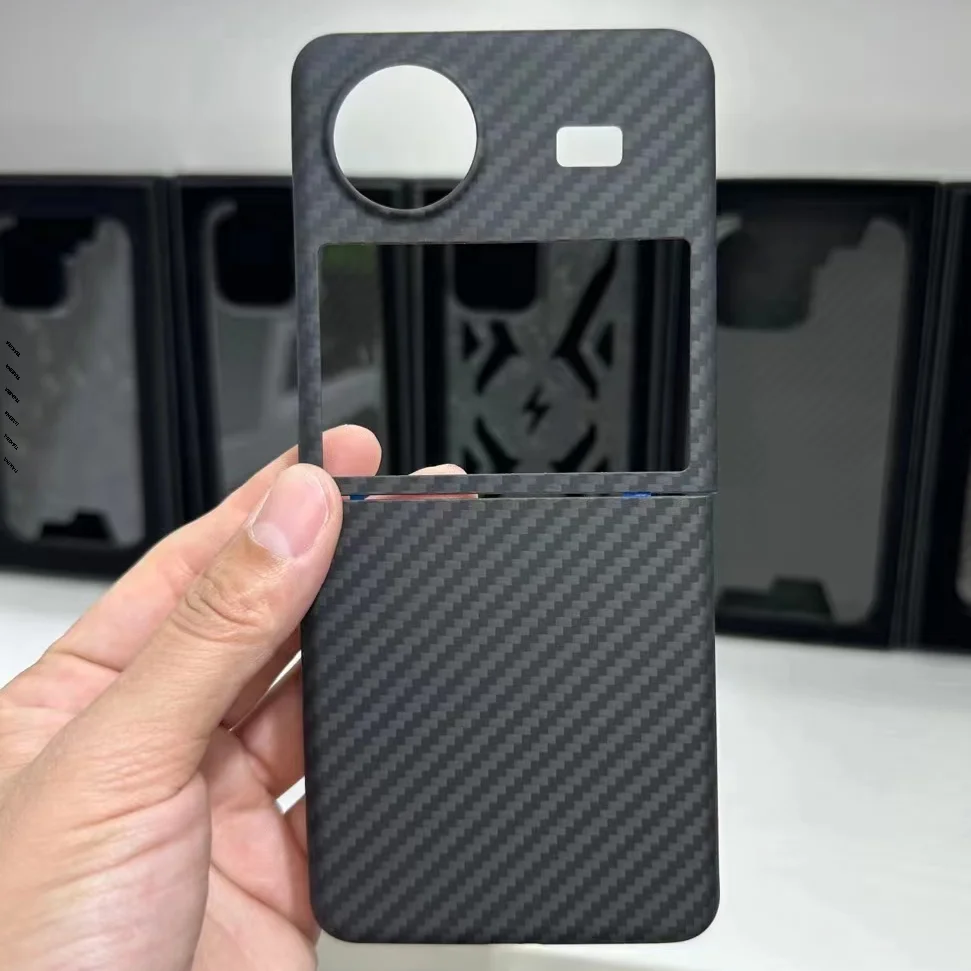 

Aramid Funda for Vivo X Flip Case Pure Real Carbon Fiber Aramid Cover for Vivo X Flip 5G Case 3D Ultra Thin & Light Matte Capa
