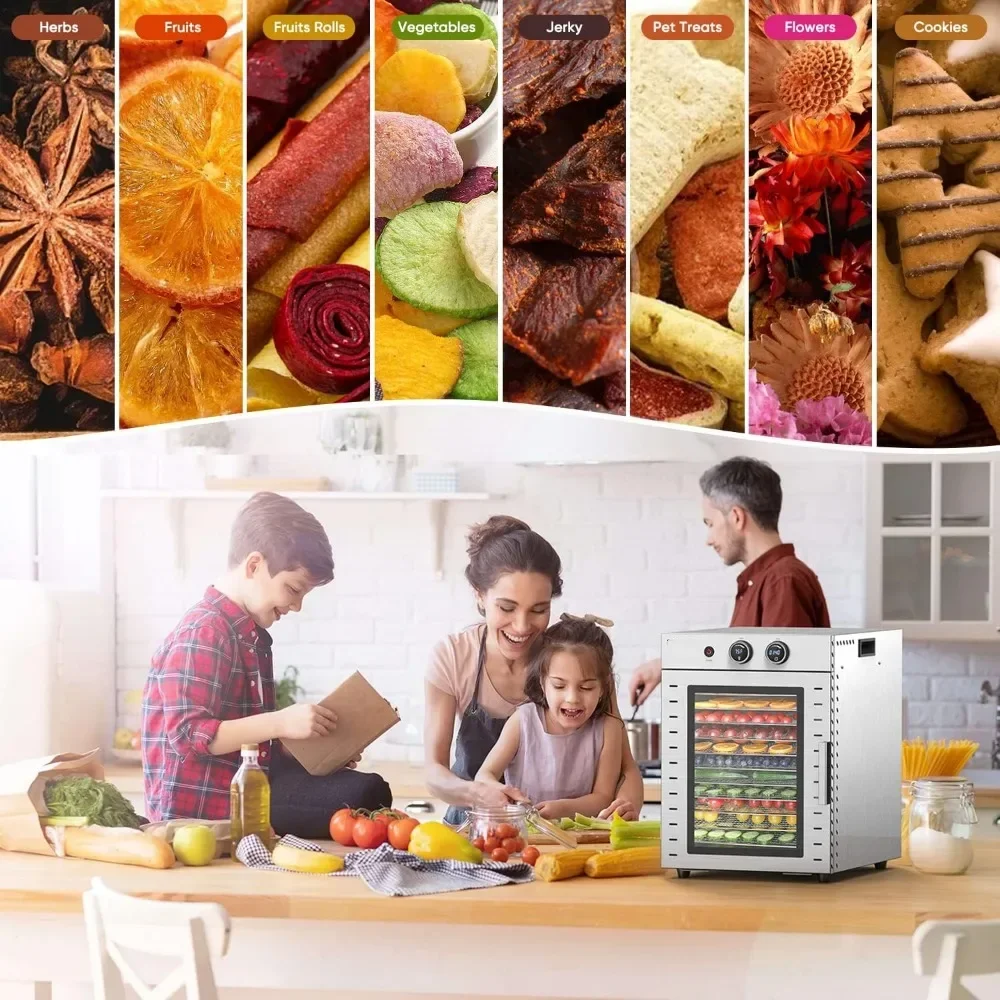 New 12 Layer Dryer Fruit Machine Dehydrator Household Double Knob Timing Suitable For Food And Dried Meat Fruits And Vegetables
