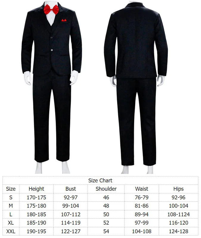 Disfraz de Saw Cos Jigsaw Killer para adultos, disfraz de Cosplay, uniforme de fantasía, máscara, traje de carnaval de Halloween, accesorios para hombres, juego de rol
