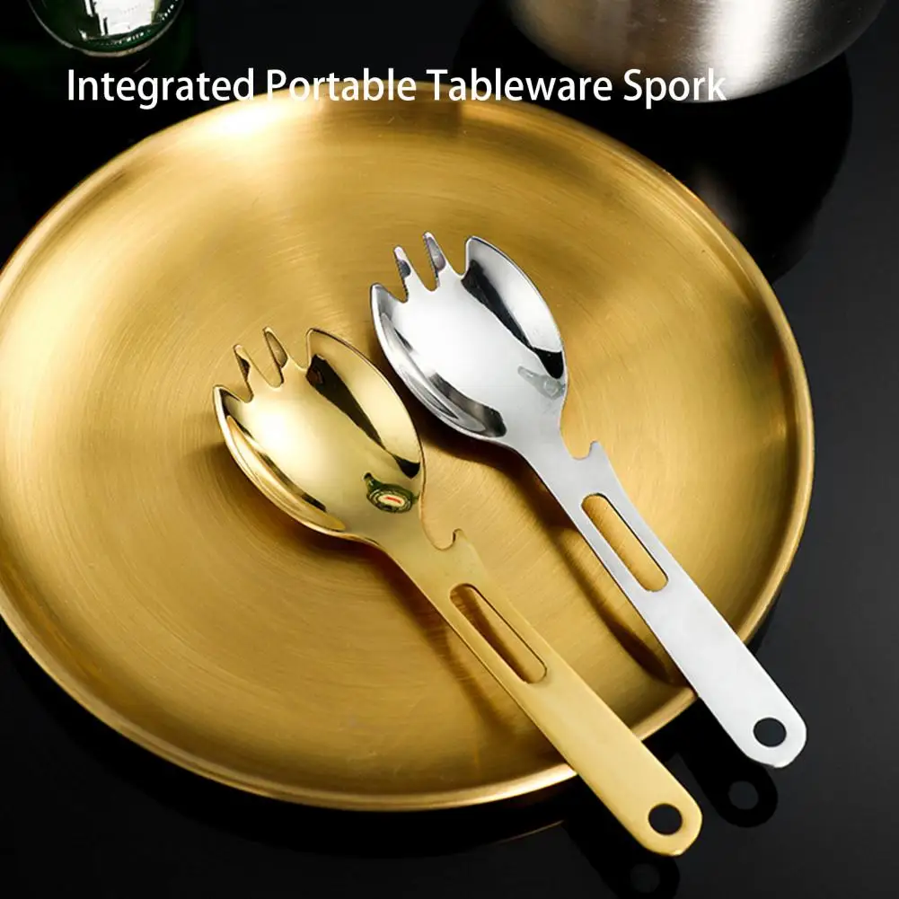 

Outdoor Cutlery Mirror Polishing Heat-resistant Anti-scalding Stainless Steel Camping Picnic Multiuse Fork Outdoor Supplies