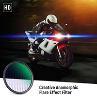 NEEWER Blue Streak Filter HD Optical Glass 360° Rotatable Anamorphic Flare Special Effects Lens Filter 2