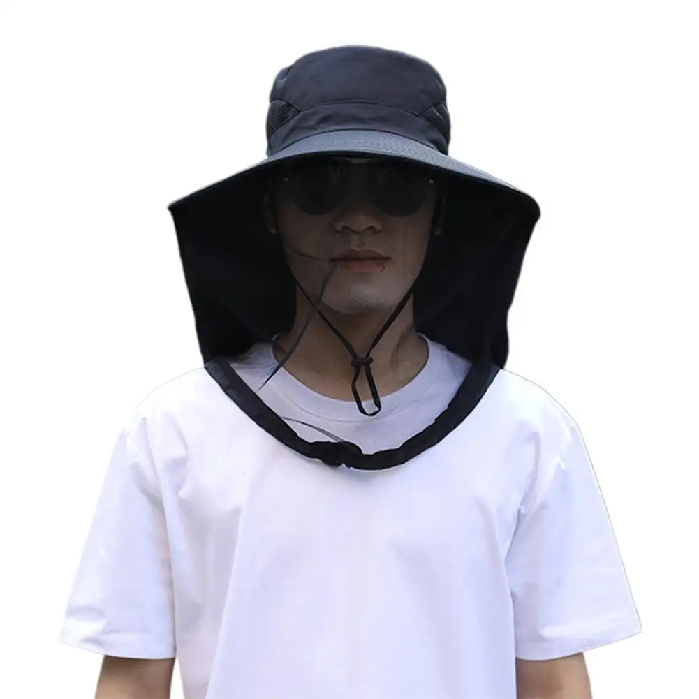 접이식 모기 모자, 숨겨진 그물망, 벌레 퇴치, 캐주얼 야외용, 자외선 차단, 낚시 모자, 파나마 모자