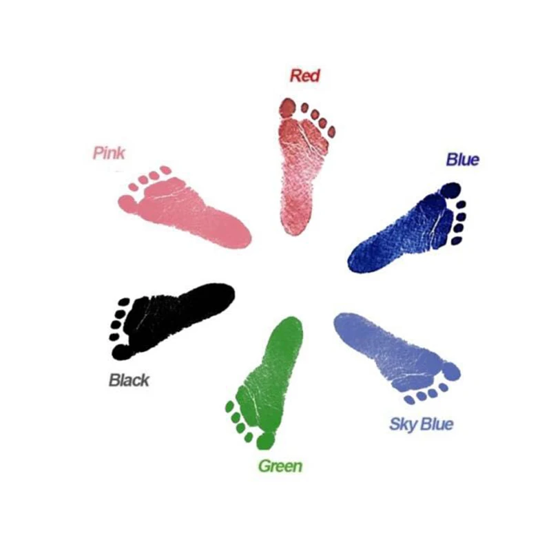 Hand and Footprint Kit 2set/lot Baby DIY Hand Footprint Kit Ink Safe Non-toxic No-Touch Skin Inkless Newborn Handprints Photo Frame Souvenir Inkpads