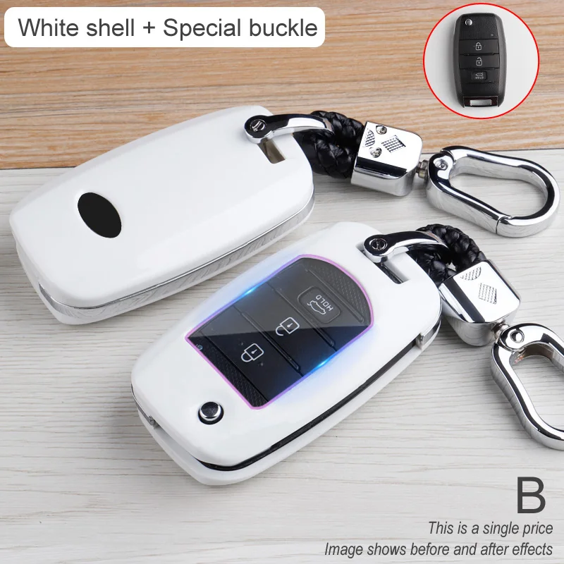Custodia per chiave Auto in fibra di carbonio Shell per Kia Sportage 3 4 Rio QL Ceed Cerato Sorento K2 K3 K4 K5 accessori Auto portachiavi - S017329c0dbaa4ac3b0d68f2cf064fe91r