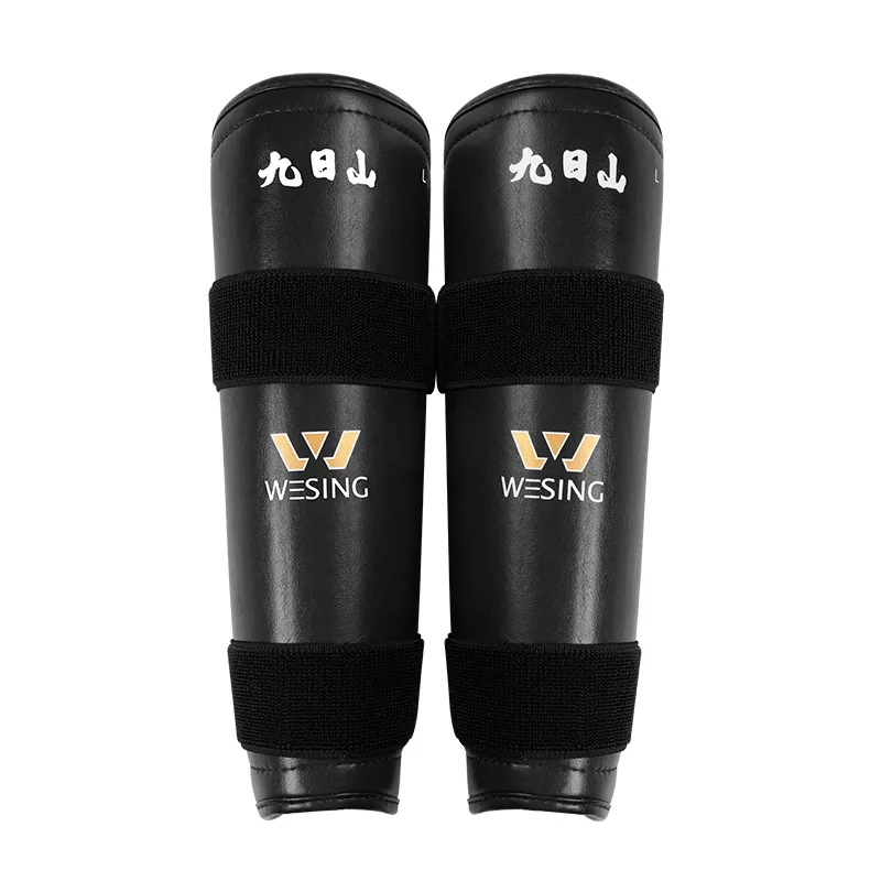 Wesing Kids Adults 1 Pair PU Sanda MMA Muay Thai Shin Guards Leg Protector Kickboxing Martial Arts Wushu Training Equipment DEO