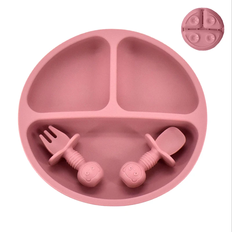 4-Piece Silicone Cartoon Smile Face Plate Set