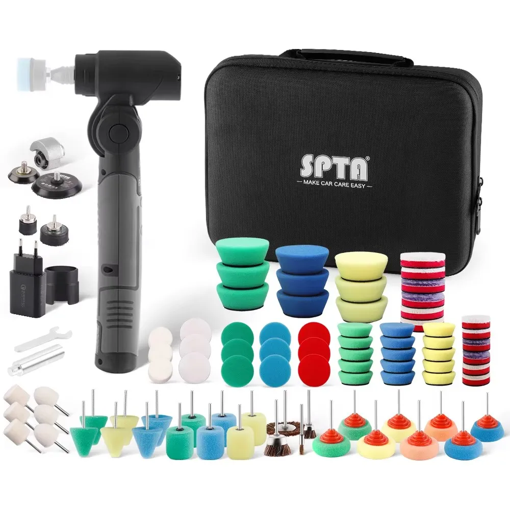 SPTA 3.7V RO&DA Micro Cordless Mini Car Polisher Portable Handheld Rechargeable Adjustment Speed Auto Detailing Tool