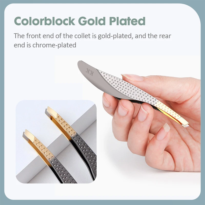 KK Eyebrow Tweezer Stainless Steel Makeup Tool Feather Hair Beauty Fine Hairs Puller Slanted Eye Brow Clips Removal Tools Care 6