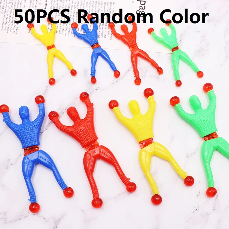 

5-50 Pcs/set 8.5cm Sticky Toy Window Men With Sticky Hand 3 Toys Color And Years Over Plastic Suitable Feet For Children