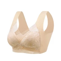 L-6L femmes grand soutien-gorge Push Up glace soie sans couture supérieur Bralette dentelle sans fil été soutiens-gorge grande taille haut Lingerie sous-vêtements 15019 5