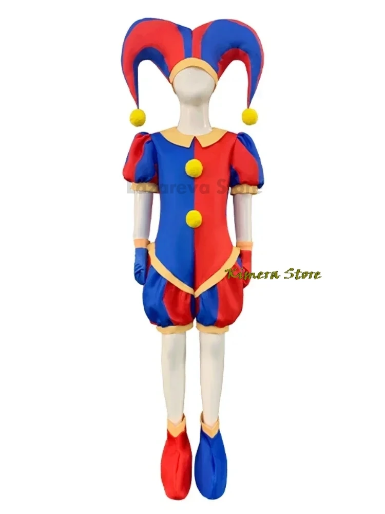 

The Amazing Digital Circus Pomni Cosplay Costume Uniform Jumpsuit Hat Bodysuit Human for Adult Kids Costume Cartoon Cos