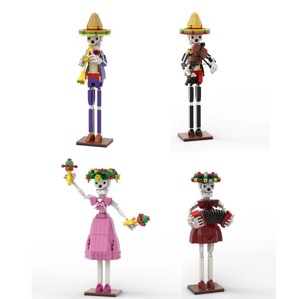 

Набор строительных блоков: скрипка/орган, страшный скелет, Хэллоуин