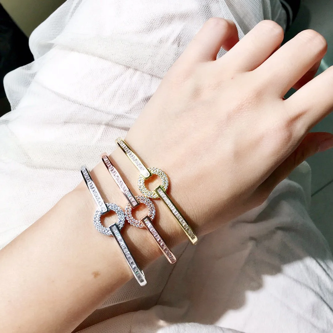 2022 Hot Trend Brand Luxury Circle Diamond Bracelet Gold Rose Gold SilverEveryday Wear, Party, Birthday
