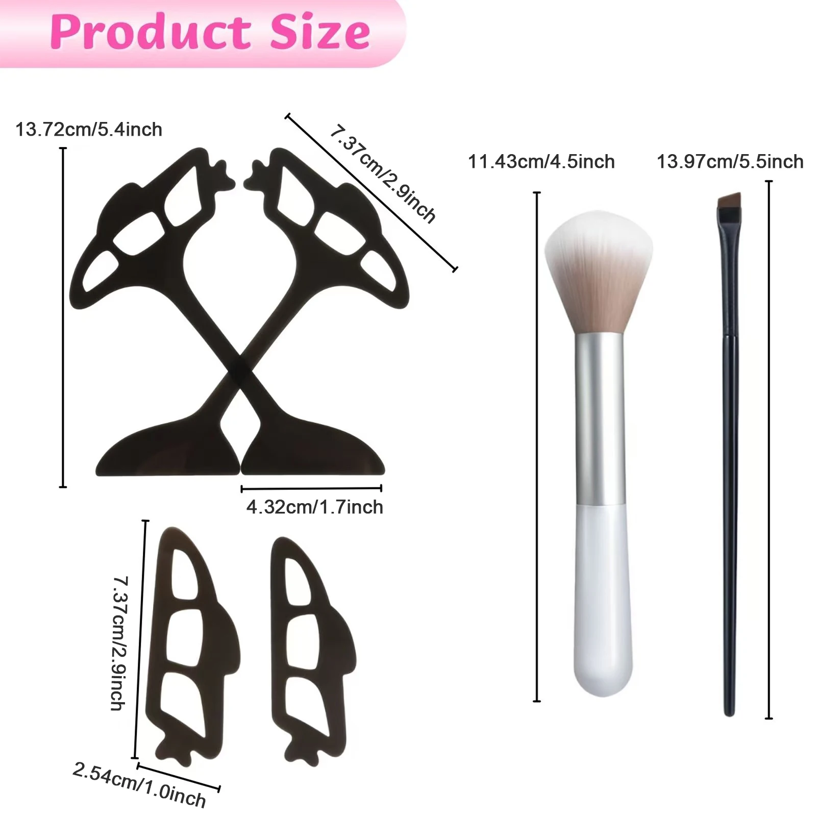 Eye Makeup Stencils 4pcs With 2pcs Brush Eyetour Your Glam Bestie Quick Eye Makeup Template For Women Girls makeup tools eyebrow stencil tool eyeliner stencil tool eye makeup tools mascara applicator template