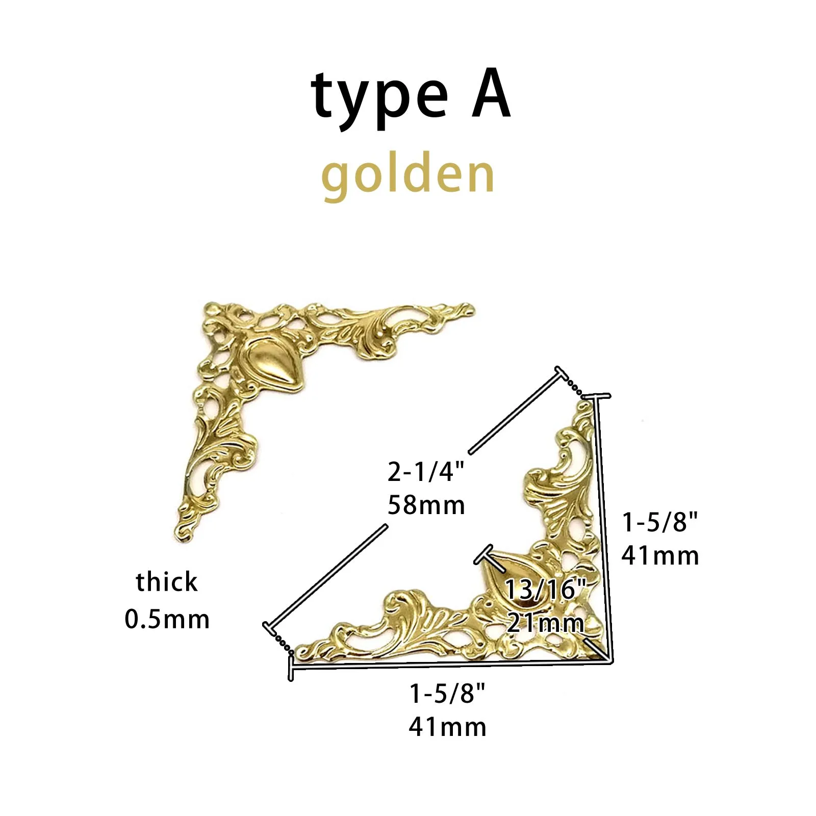 12pçs capa de canto decorativa de metal, protetor de borda para livro, scrapbook, álbum de fotos, joias, peito, presente, vinho, caixa de madeira