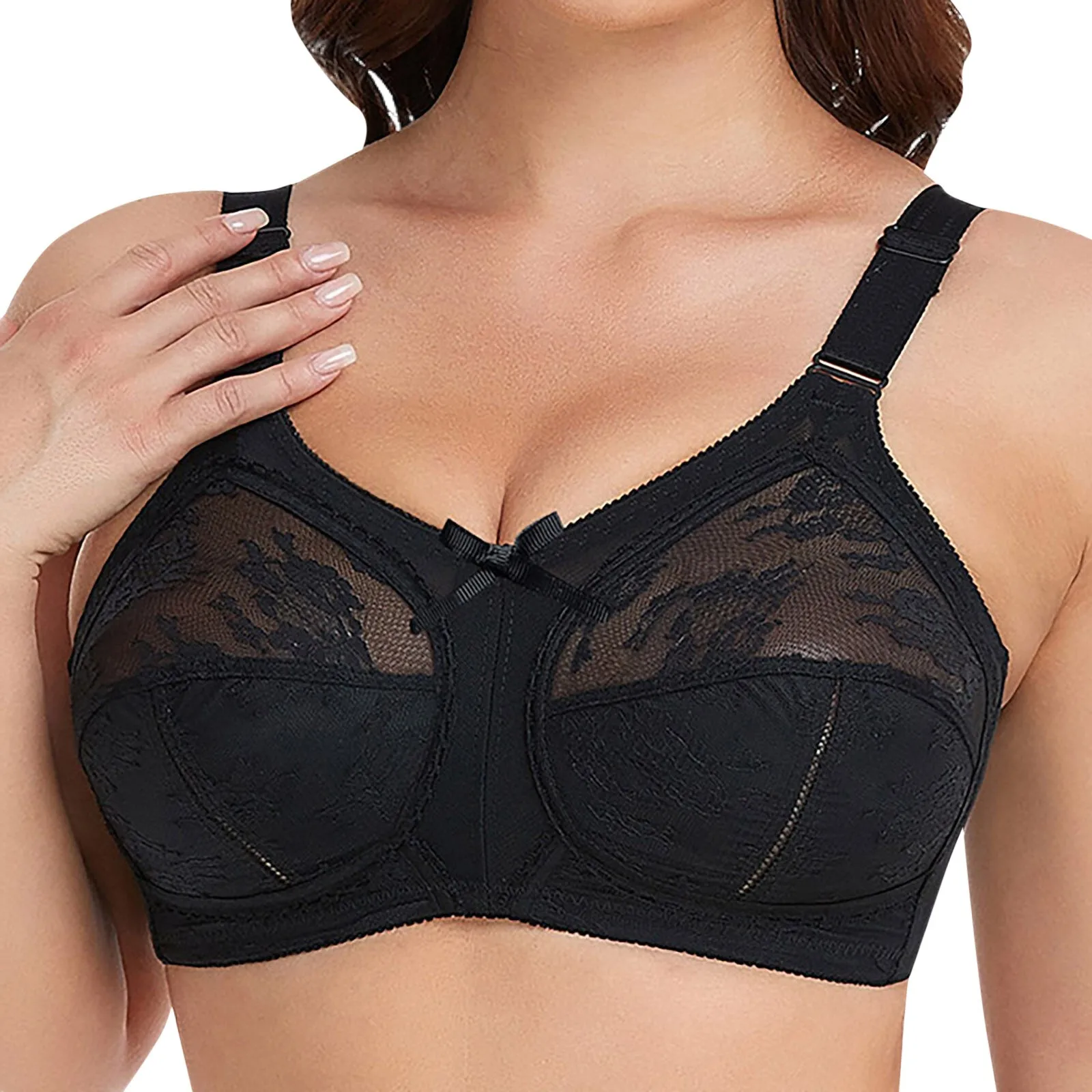 Push Up Bras For Women Women'S Large Size Bra Lace Full Coverage Sexy Comfort Non Padded Non Wired Lingerie бюстгальтер женский - Image 3