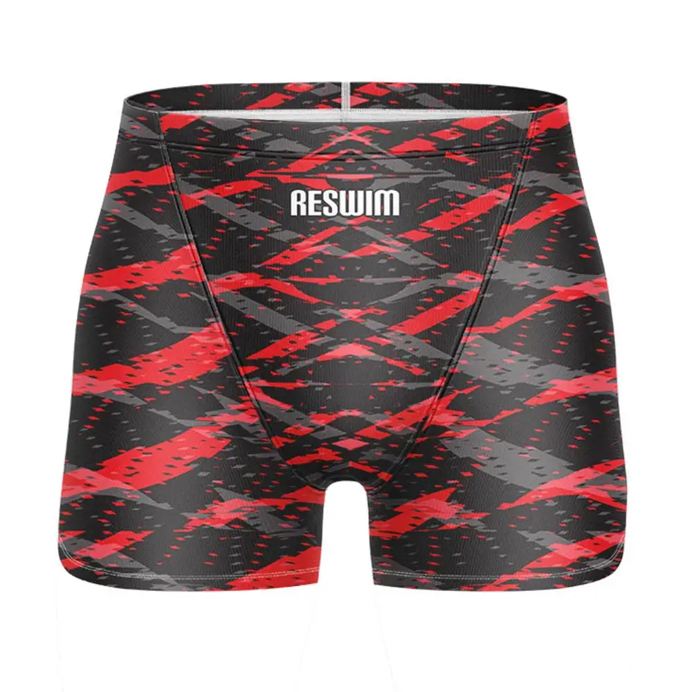 Mens Swim Jammer Swimsuit Shorts Athletic Training Summer Beach Tights Swimwear Quick Dry Swimming Trunks Surf Diving Pants