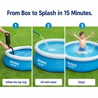 Piscine gonflable ronde 305x76 cm, installation rapide, piscine familiale pour jardin, cour, plaisir estival, matériau Tritech durable 2