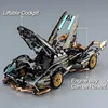 2024 Black V12 Block Roadster RC Tech Racer 1:14DIY Roadster building block assembly Block car toy birthday gift （1280 granule） 5