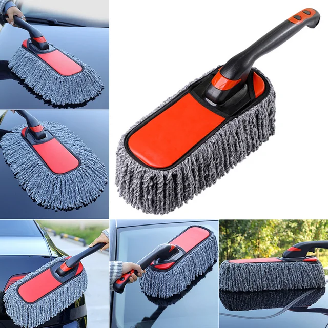 Car Duster Interior Car Duster Multipurpose Duster With Soft Rubber  Protection Sponge Handle Suitable For Car Motorcycle SUV RV - AliExpress