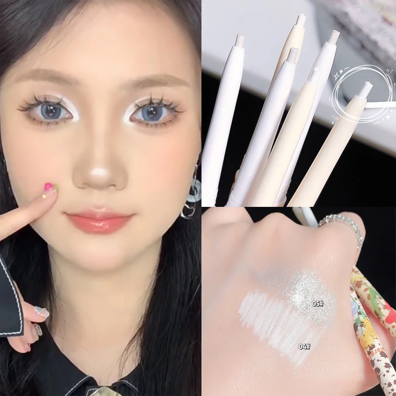 

Matte White Lying Silkworm Highlighter Pen Pearlescent Eyeshadow Brightening Eyes Corner Eyeliner Waterproof Glitter Eye Makeup