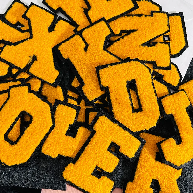 7cm Iron on Letter Patch Felt Towel Chenill Embroidery Patches DIY Jeans jacket sweatshirt Clothings Accessories