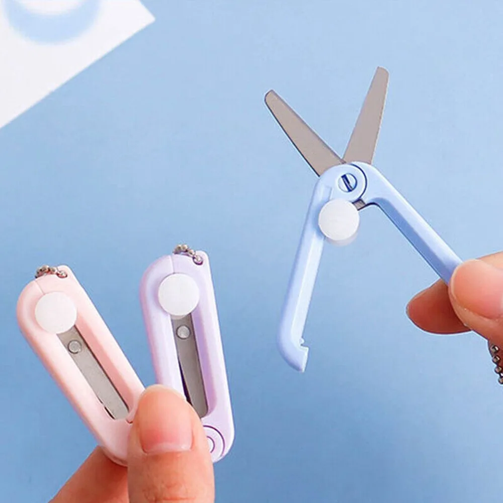 Portable Mini Folding Scalable Multifunctional Stainless Scissors Students Stationery Office School Supplies portable scissors cutter stationery scissors