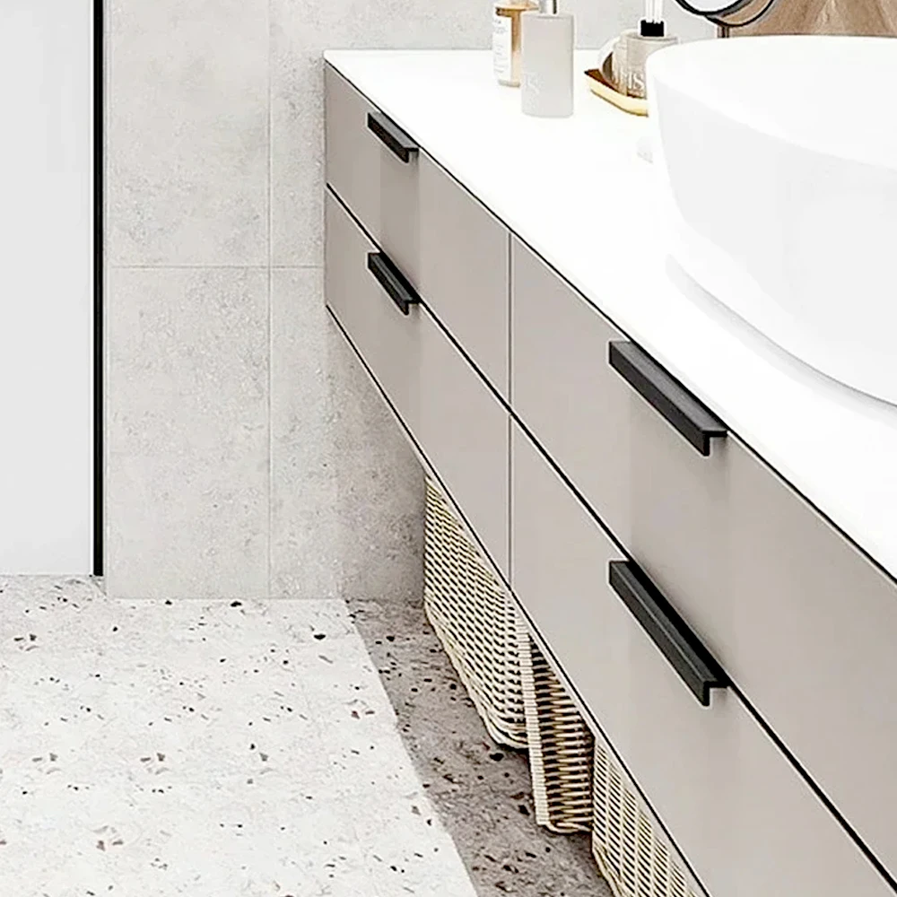 Hidden Handles Furniture Kitchen Cabinet Dresser Drawer Knobs Aluminum Alloy Wardrobe Cupboard Door Handle Hardware